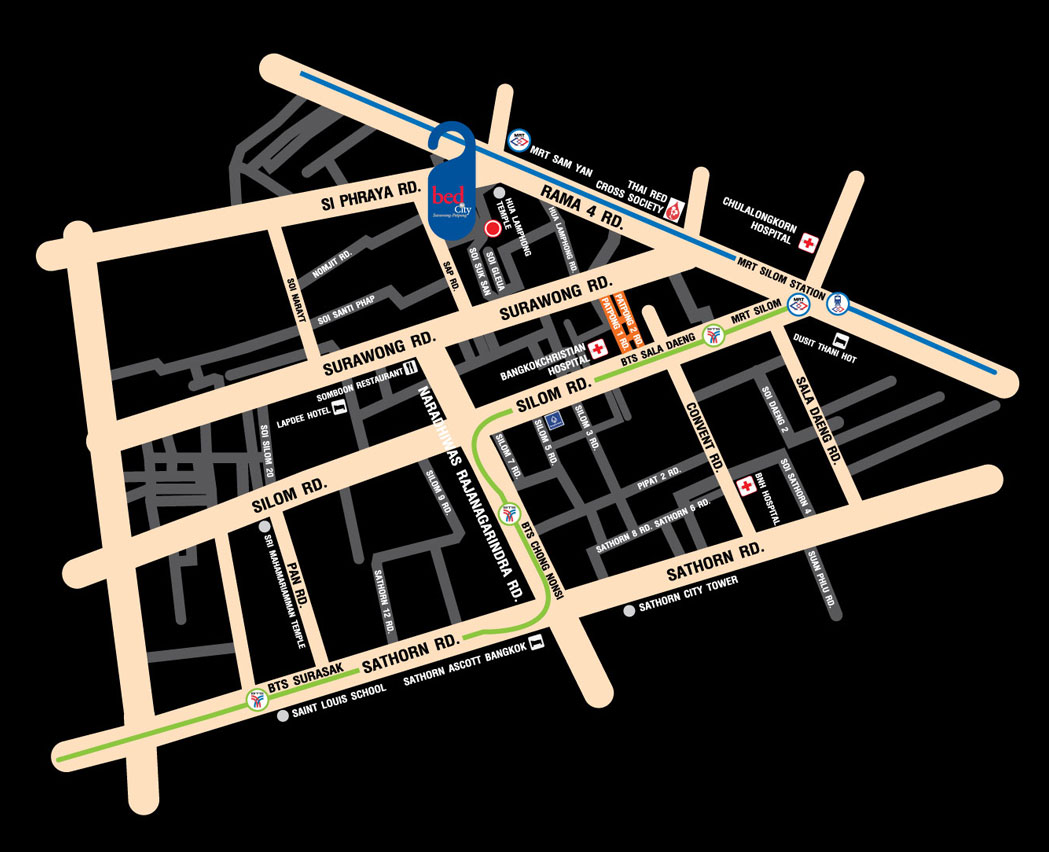 แผนที่ เบดบายซิตี้ สุรวงศ์ พัฒน์พงศ์